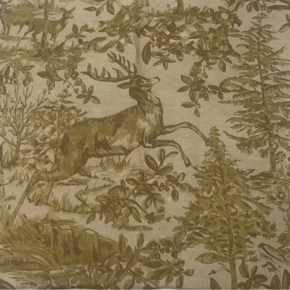 Pottery Barn Alpine Stag Gold Toile Pillow Covers Set/2 HTF ✨💫